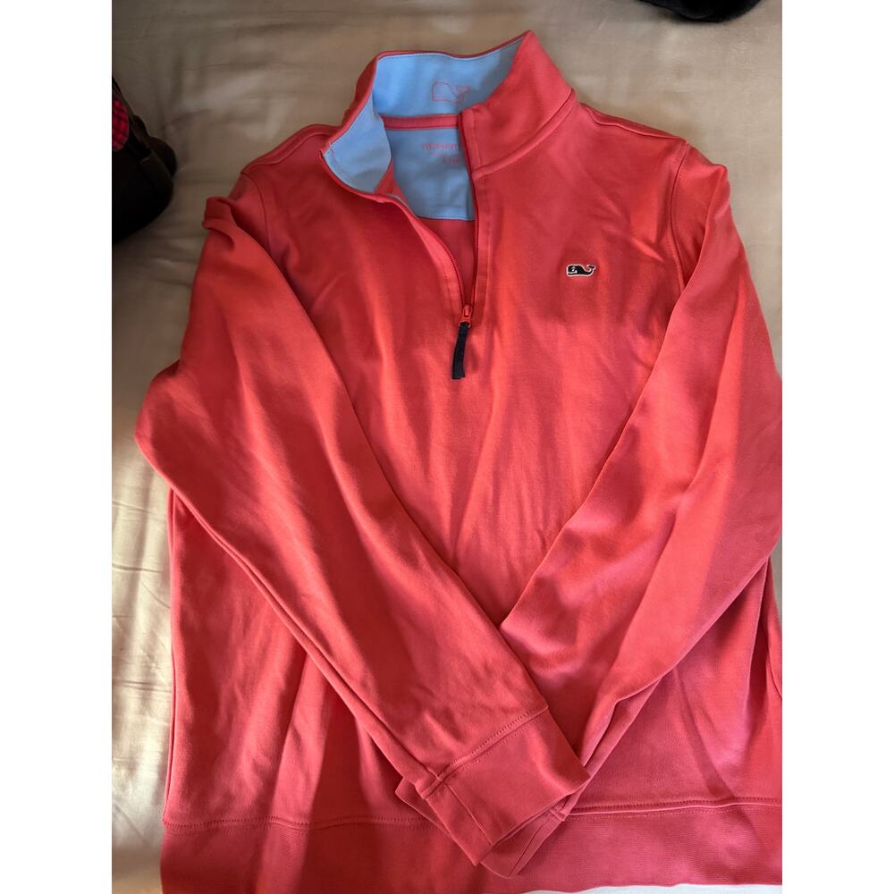 Vineyard Vines salmon performance quarter zip shirt size 16